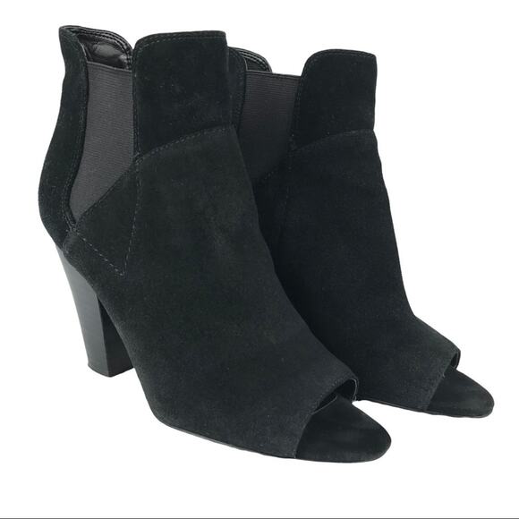 Guess Sandals Booties Open Toe Black Suede Womens Size 8.5 M - Picture 1 of 10
